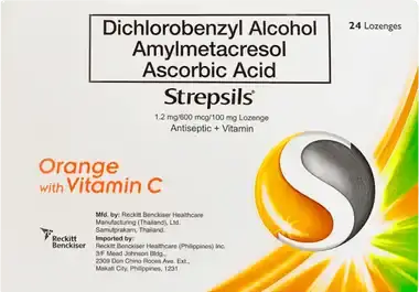 Strepsils® Orange with Vitamin C 24s Lozenges