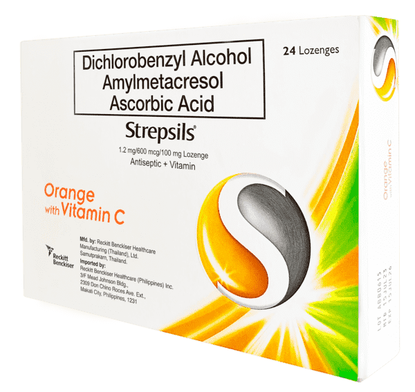 Strepsils® Orange with Vitamin C 24s Lozenges